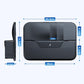 Car sun visor glasses case with clip and card holders, dark compact storage organizer