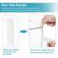 Diagram of non-slip silicone rubber feet for the bottom of clear storage bins