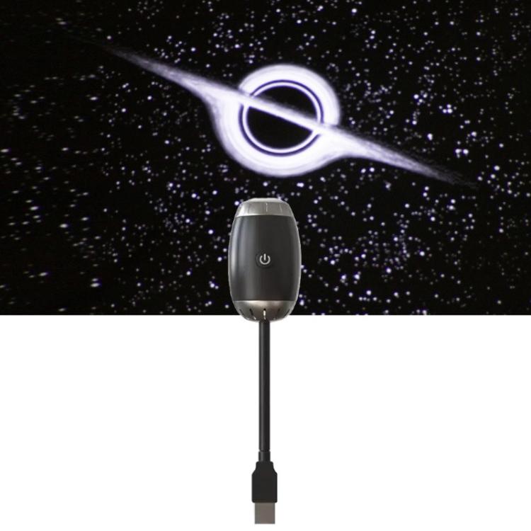 Car decorative projection night light projecting a ring-shaped orbit pattern from USB cord
