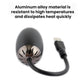 Car projection night light with vented metal base and USB cable with connector end