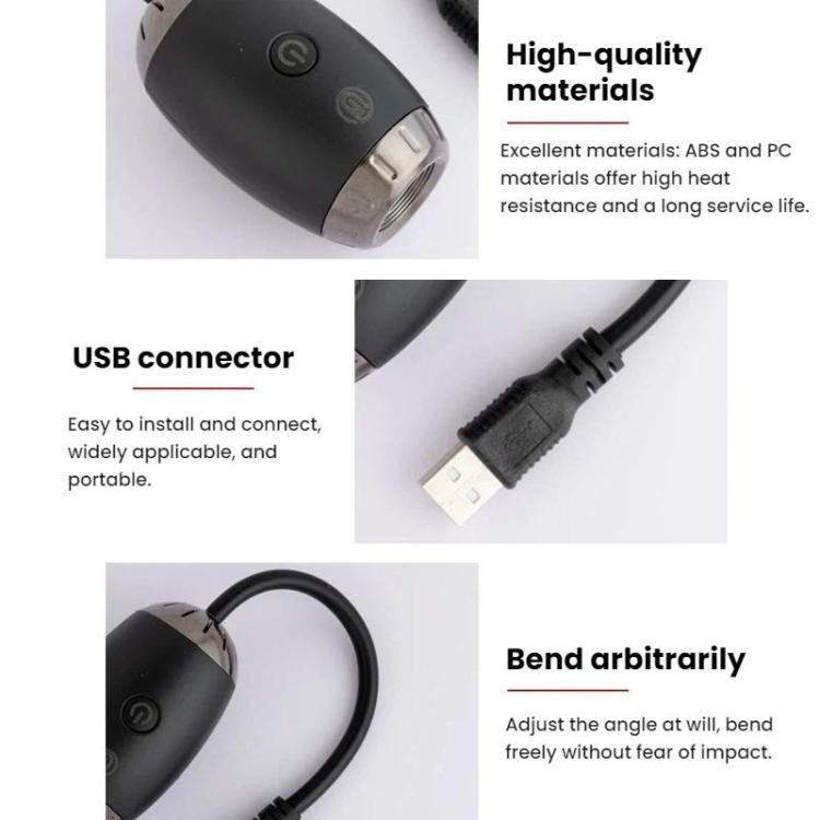 Car projection night light showing control buttons and USB connector cable
