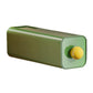 Green wall-mounted storage box with round knob handle on front