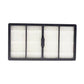 Robot vacuum filter pack with white pleated filter in a black frame