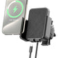 Car phone holder with wireless charging pad and Type-C USB cable, black dash mount