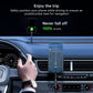 Car phone holder on dashboard with phone secured for navigation viewing