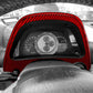Red carbon-fiber speedometer surround sticker, full curved border around gauges