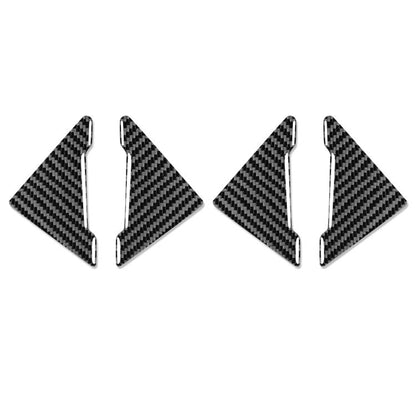 Car door corner protector set, 4-piece carbon-fiber look, black triangular inserts