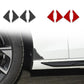 Car door corner protectors installed: black and red triangular inserts on door edge