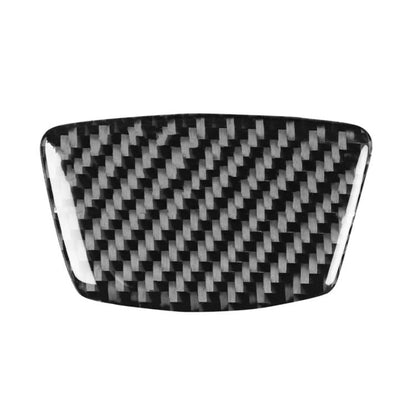 Black carbon-fiber door pillar sticker, curved rectangular shape, glossy finish