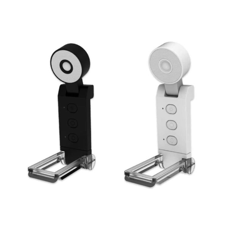 Mini USB clip-on LED bookmark lamp showing black and light-gray clip-on versions.