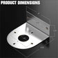 Stainless steel LED light mount bracket with measured base and hole locations