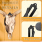 Black metal wall mount bracket hook with oval openings, for mounting decor