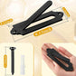 Black metal wall mount bracket hook with oval openings and screw holes