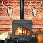 Animal skull wall mounts with black metal bracket hooks