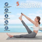 Black yoga stick used for assisted lunge stretch, foam handle ends