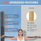 Portable exercise stick with gray foam sleeve grip, standing upright