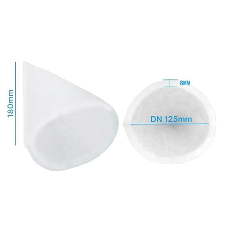 Tapered ventilation exhaust valve filter, white foam, DN 125mm illustrated