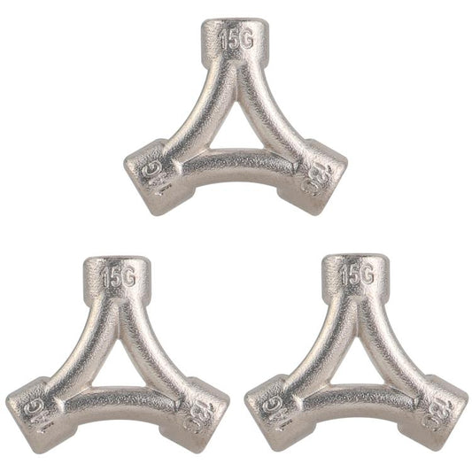 3-piece bicycle spoke wrench set, 15G triangular bayonet tool, silver metal