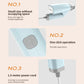 Light blue handheld steamer with one-button operation and compact design