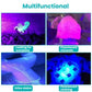 UV flashlight showing purple fluorescence on surfaces and stained items