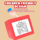Red mini wireless thermal printer with 3.5-inch screen showing a line-art dragon