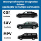 Waterproof trunk mat compatibility graphic for car, SUV, and MPV