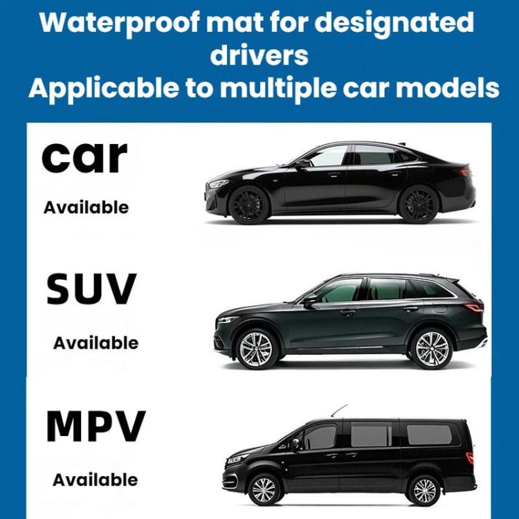 Waterproof trunk mat compatibility graphic for car, SUV, and MPV
