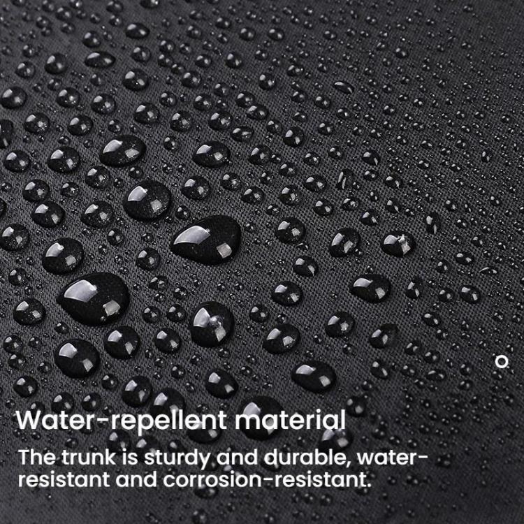 Black water-repellent trunk mat texture with visible water droplets