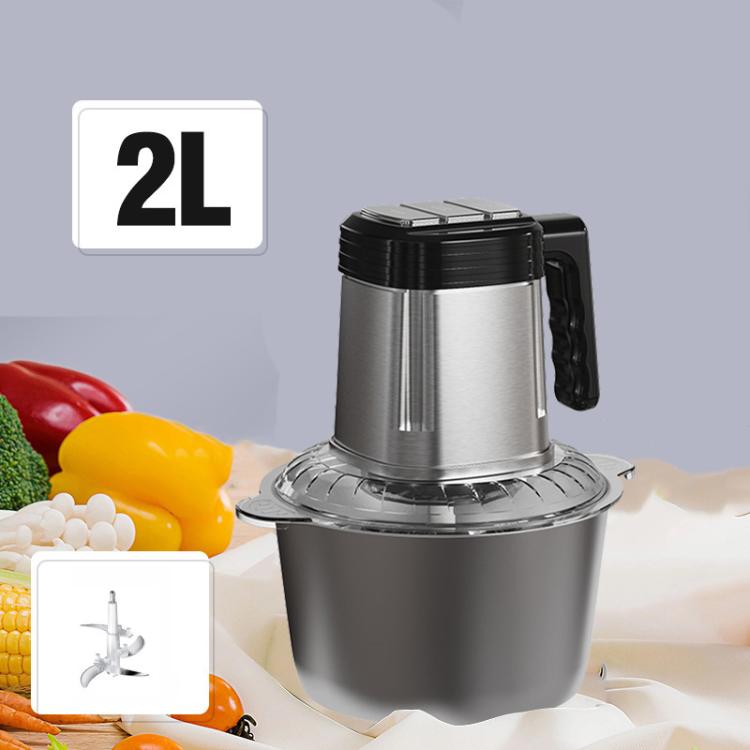 2L stainless steel meat grinder base with stainless top unit and black handle