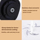 Black base connector and three-blade assembly for electric meat grinder