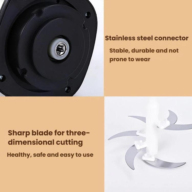 Black base connector and three-blade assembly for electric meat grinder