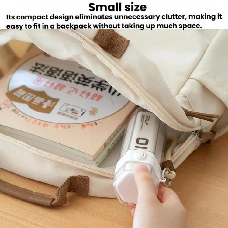 White pop-up pen box pencil holder with clip and wrist strap in a pouch