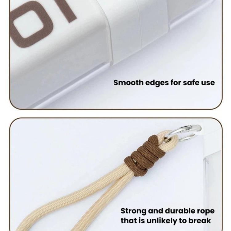 White pen box pencil holder with strong durable rope and smooth edges