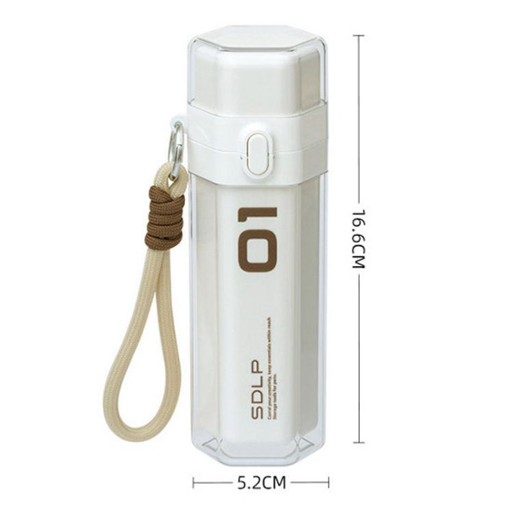White pop-up pen box pencil holder with hanging rope strap and compact shape