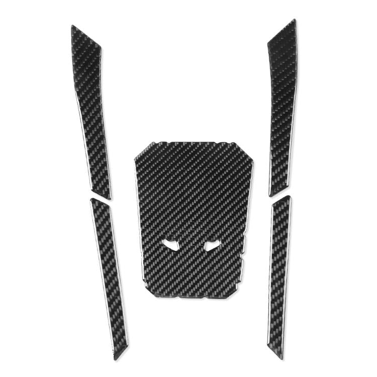Black carbon-fiber center post protector sticker set with two side strips