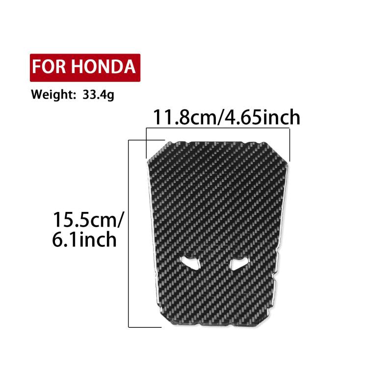 Black carbon-fiber center post protector sticker pad with two recessed screw holes