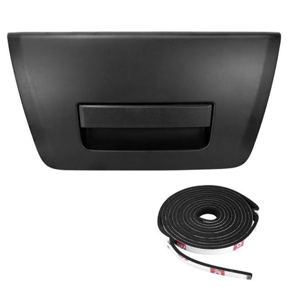 Nissan Frontier tailgate handle insert, dark gray with rectangular recess