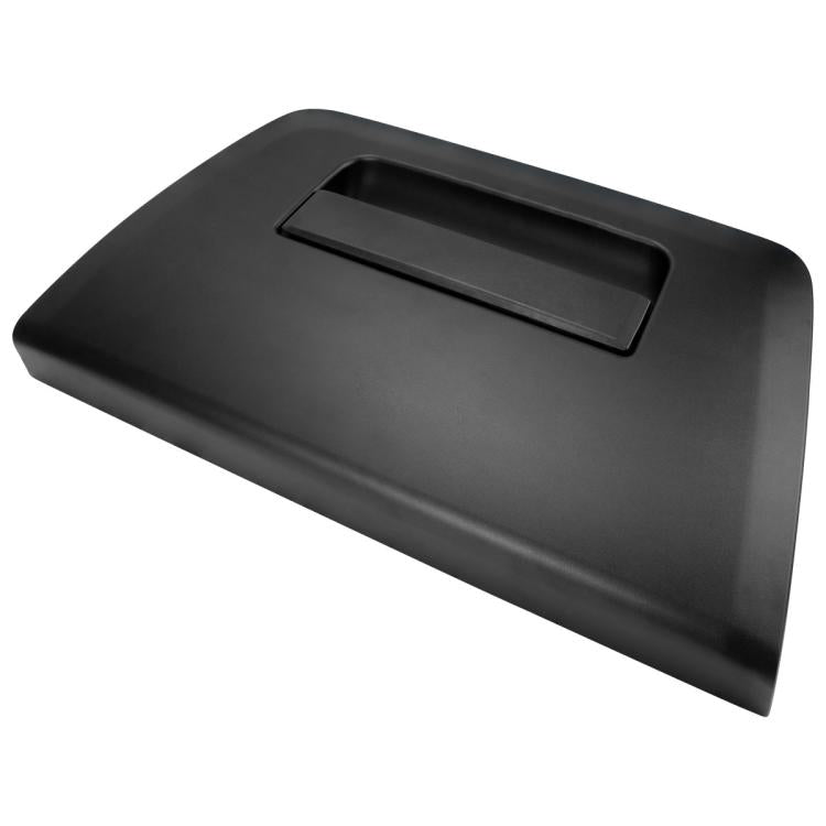 Dark gray tailgate handle cover with rectangular opening