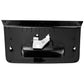 Tailgate handle latch assembly with white release lever on black backing