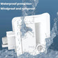 White RV door latch panel with water-splash effect, two key cylinders