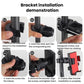 Anti-shake phone holder installation parts and clamp base, black.