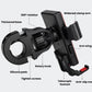 Anti-shake car phone holder mount with rotary knob and telescopic footrest, black.