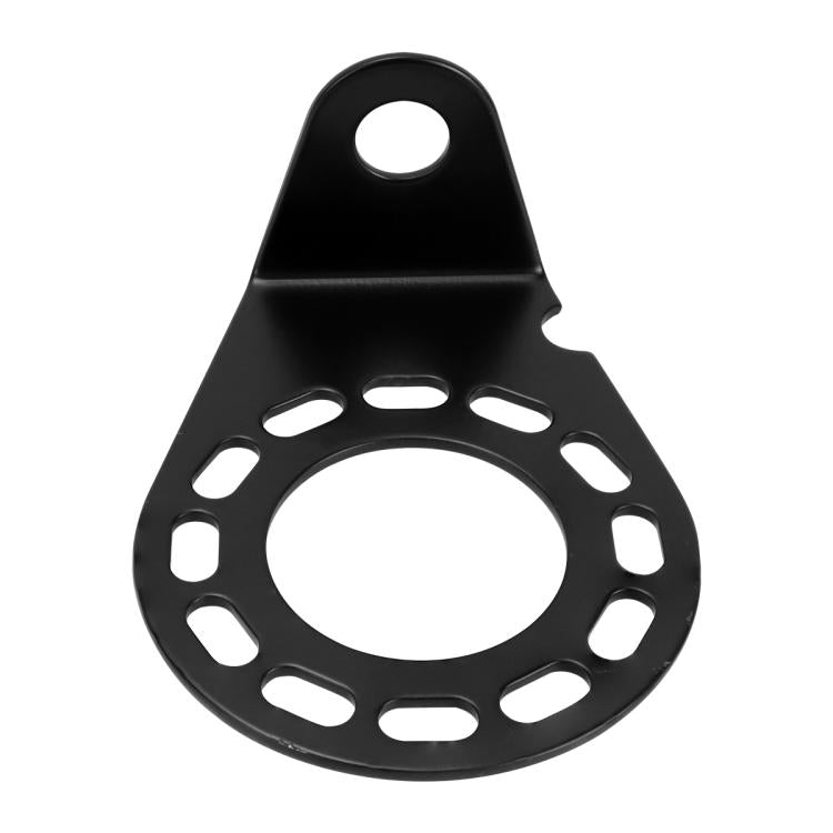 Automotive trailer socket mounting bracket with circular hole, black