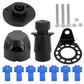 Automotive trailer socket connector kit with black housings and blue wiring blocks