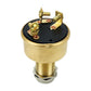 Automotive ignition switch with brass body and black contact plate on top