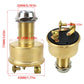 Automotive ignition switch dimensions view: brass body and threaded mounting stem