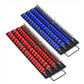 Socket organizer tray with red and blue socket sets and metal carry handle