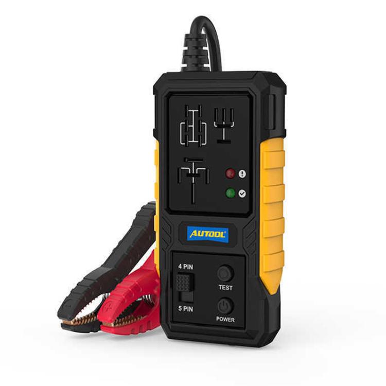 AUTOOL 12V fault relay detector with insulated power clamps and test buttons