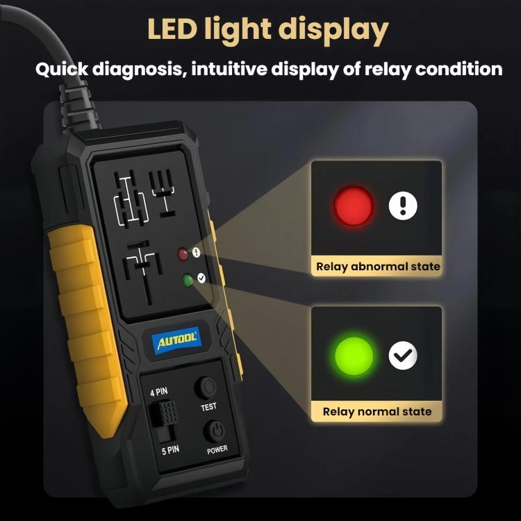 Fault relay detector with LED display showing red and green relay status