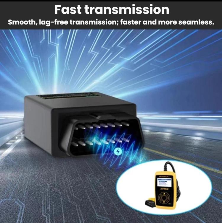 AUTOOL 24V to 12V OBD power step-down converter, black front opening for adapter connection
